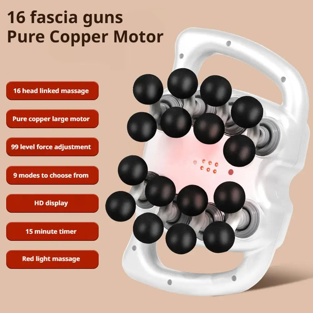 8/16/24-Head Fascia Gun - High-Frequency Vibration, Muscle Relaxation Massage, Red Light Massage, For Back, Waist, Shoulder